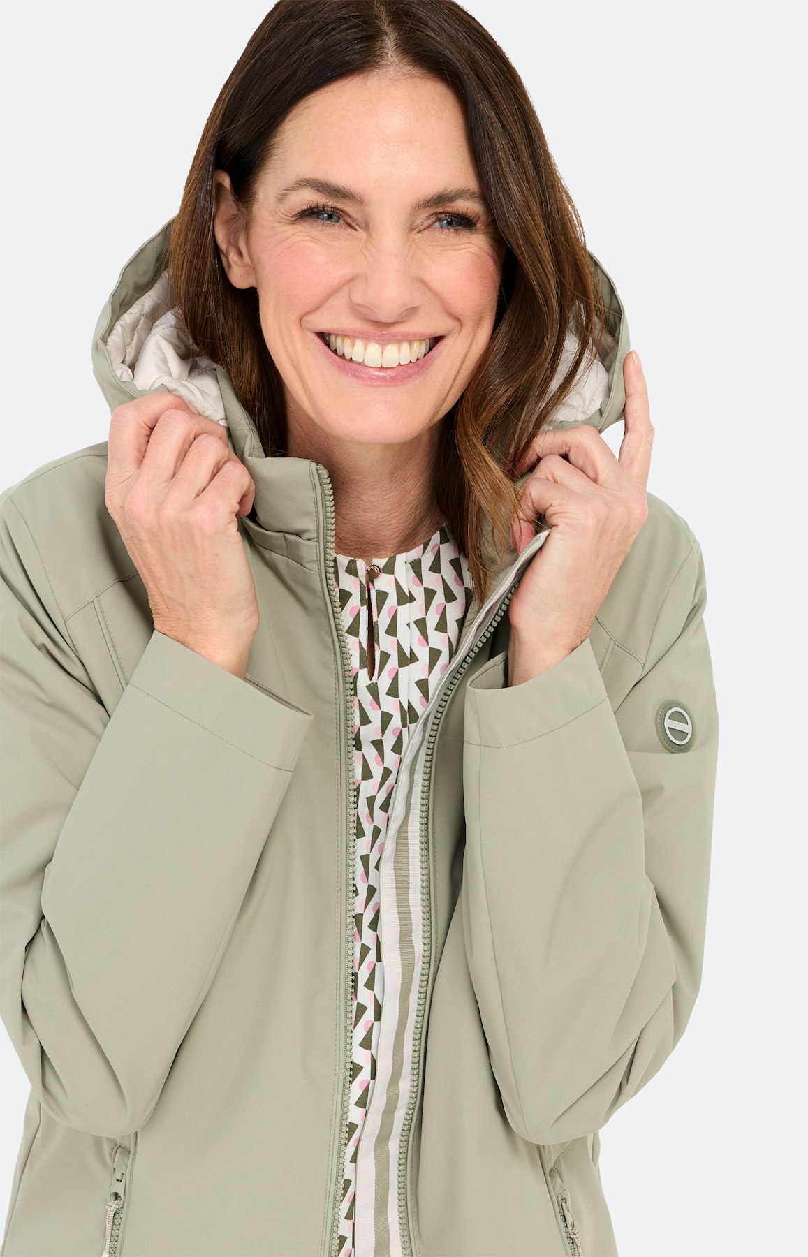 Parka met een afneembare capuchon, kaki