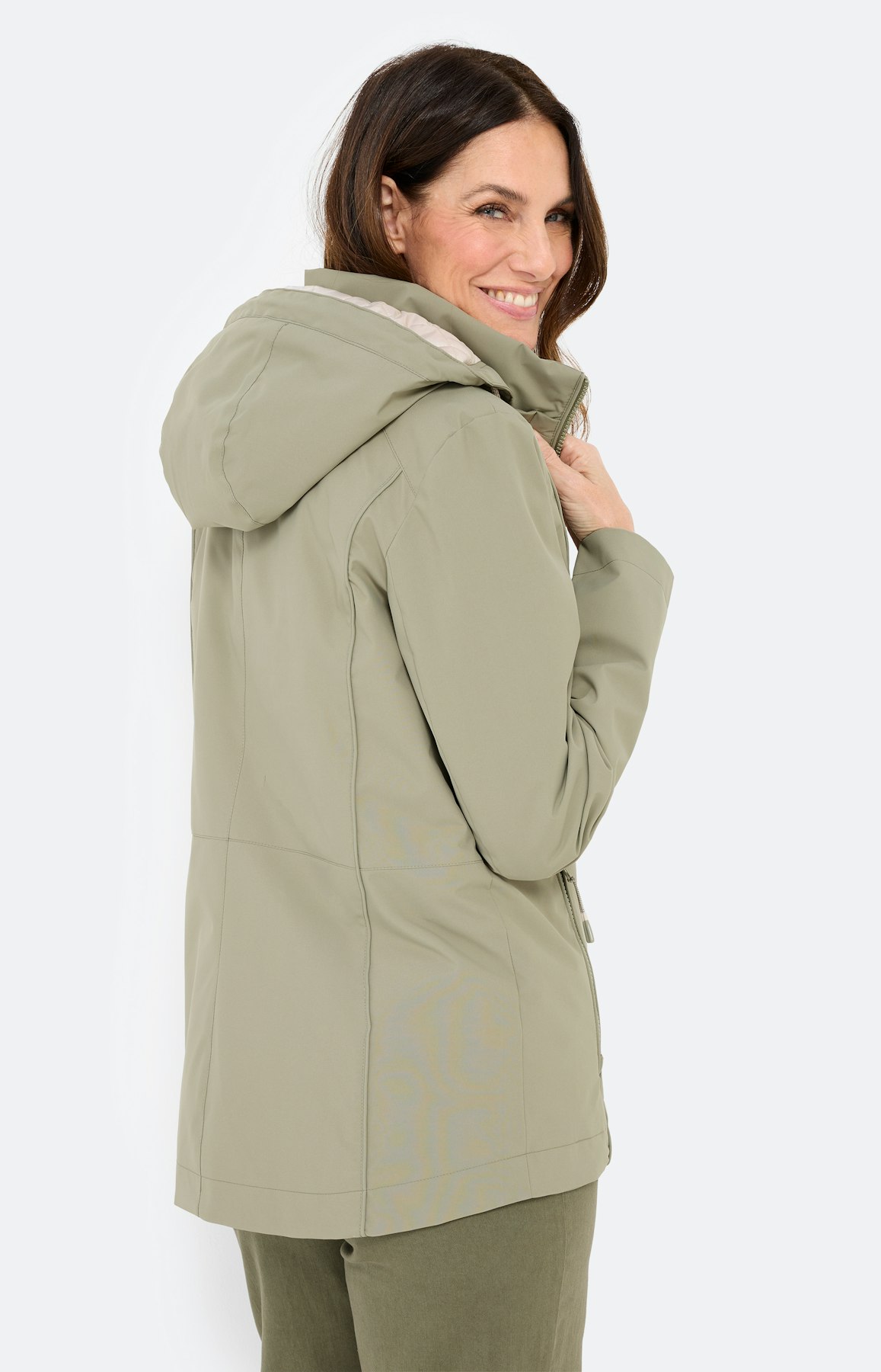 Parka met een afneembare capuchon, kaki