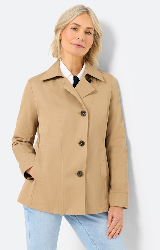 Trenchcoat met reverskraag, camel