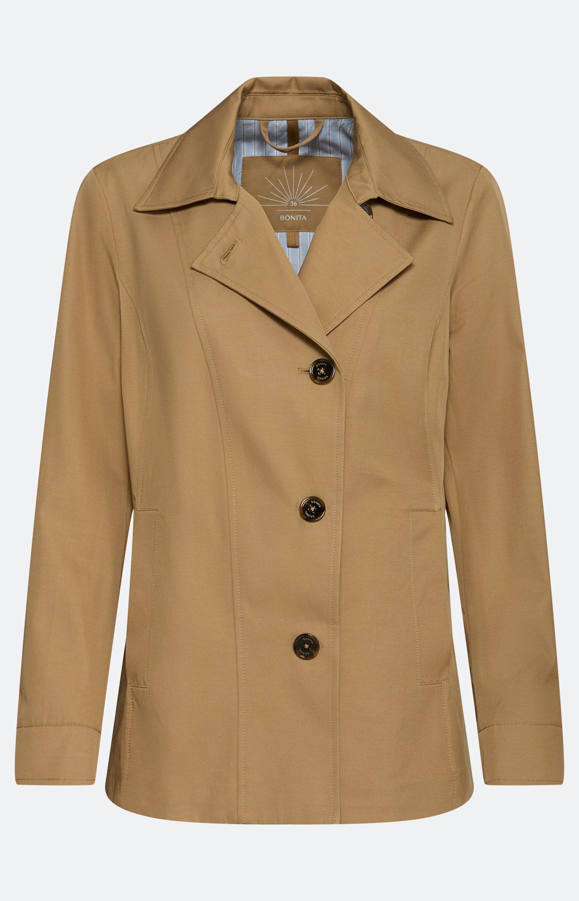 Trenchcoat met reverskraag, camel