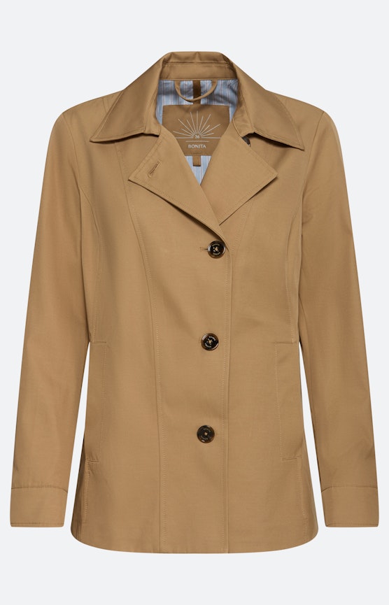 Trenchcoat met reverskraag, camel