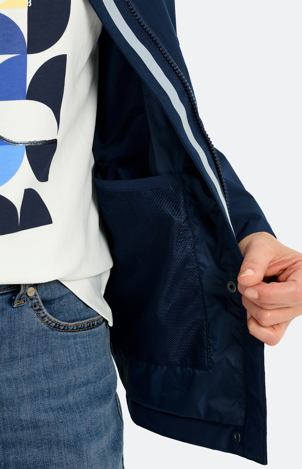 Jas met rijgkoord, marine