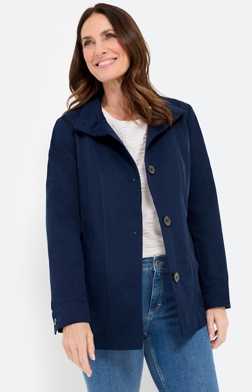 Trenchcoat met opstaande kraag, marine