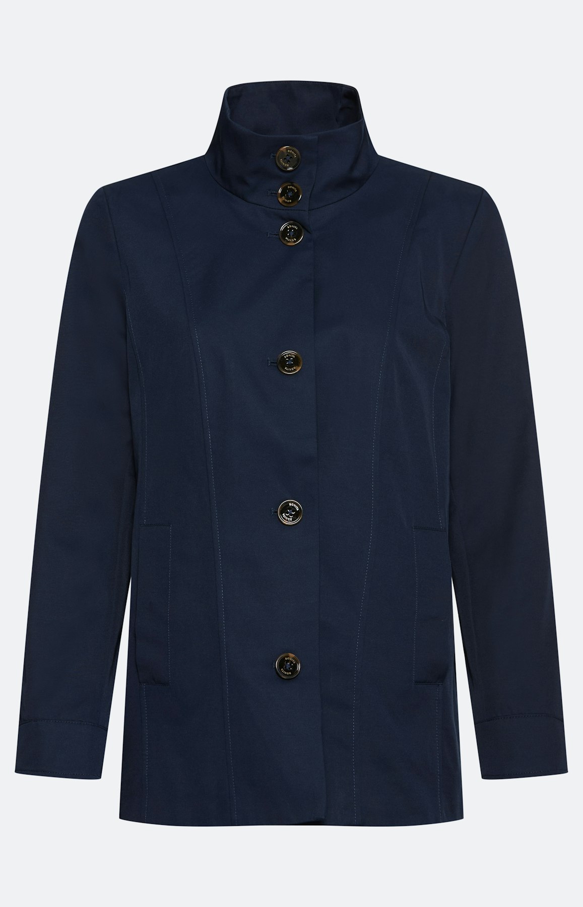 Trenchcoat met opstaande kraag, marine