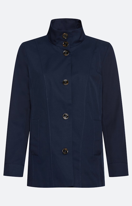 Trenchcoat met opstaande kraag, marine