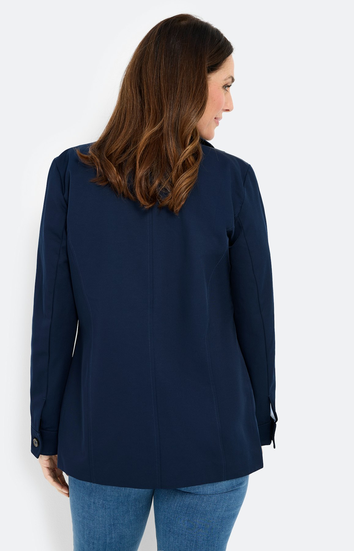 Trenchcoat met opstaande kraag, marine