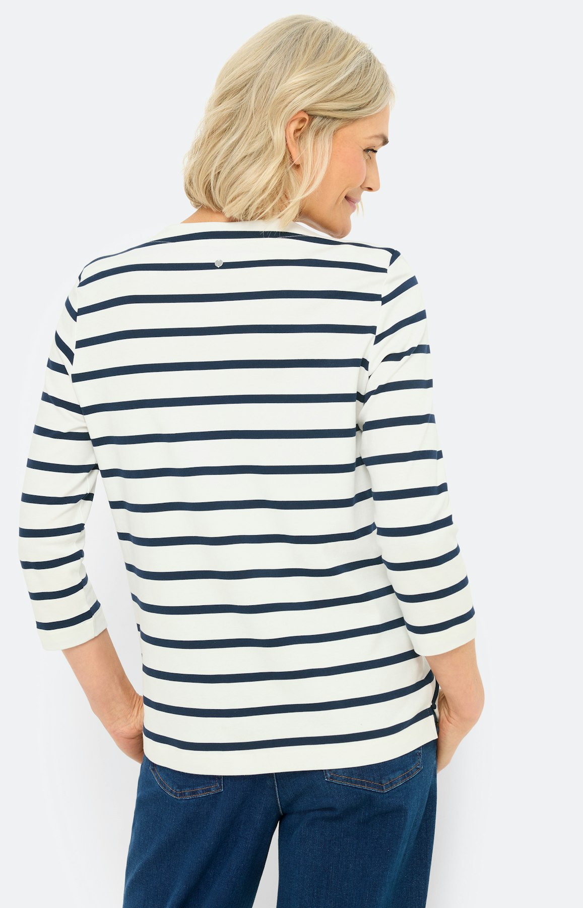 Shirt in streepdessin, marine/wit