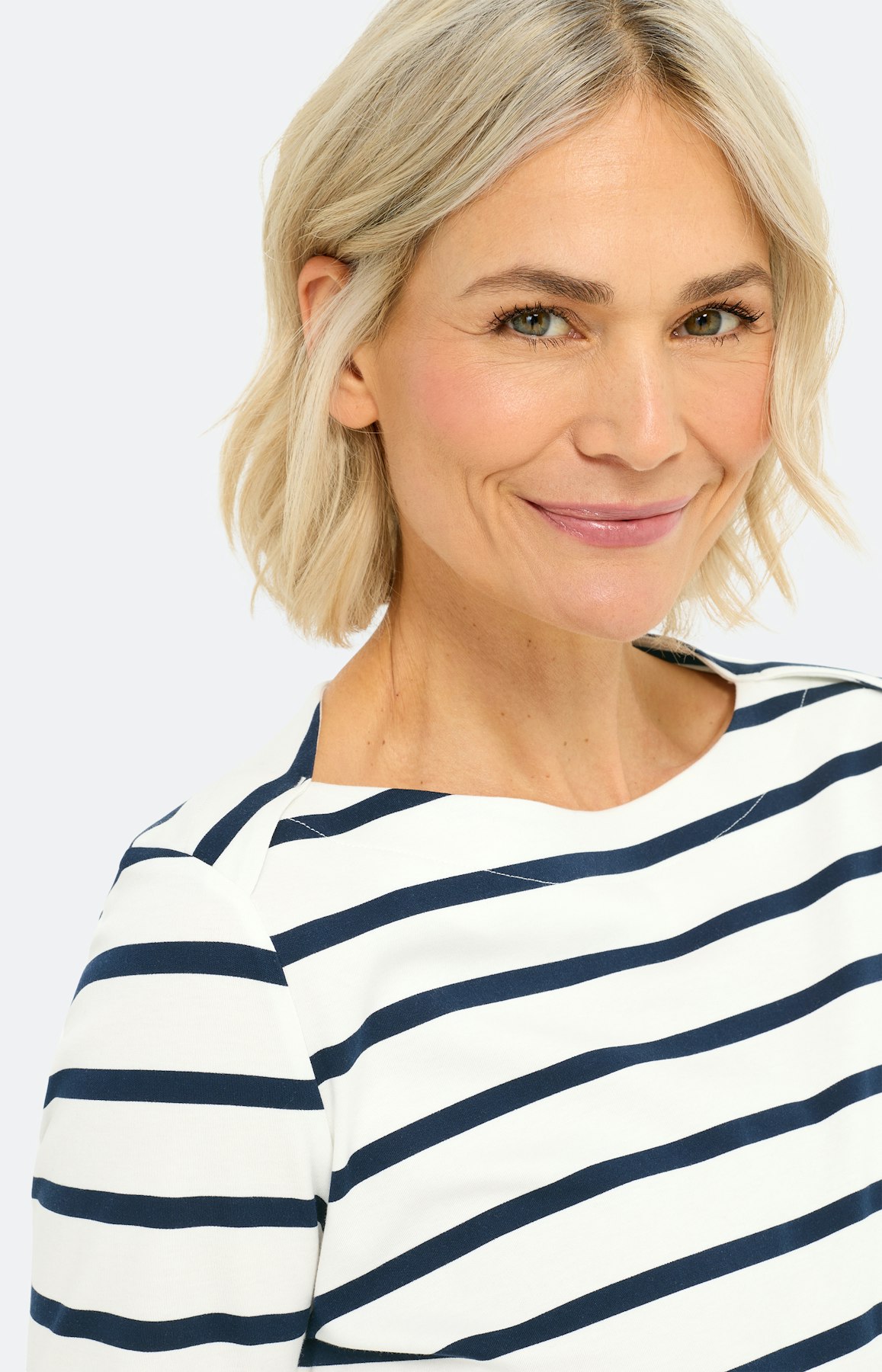 Shirt in streepdessin, marine/wit