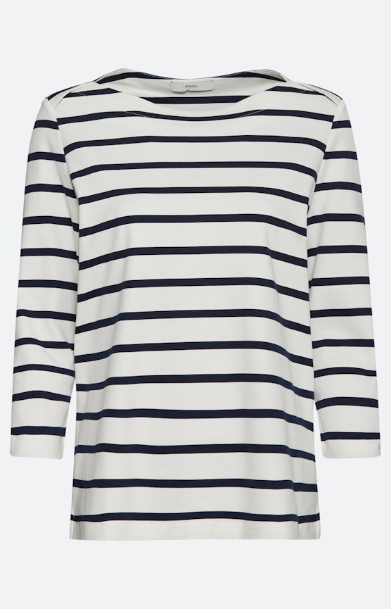 Shirt in streepdessin, marine/wit