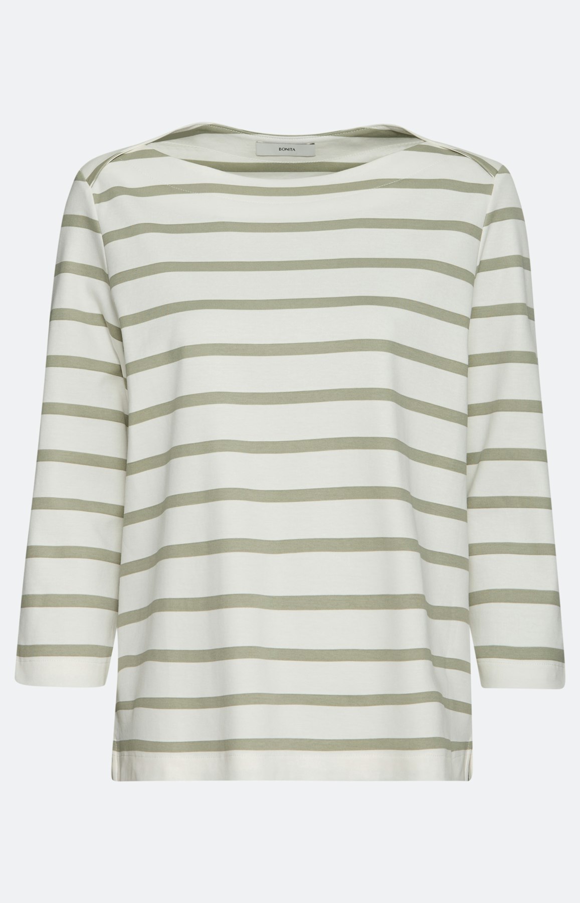 Shirt in streepdessin, grasgroen