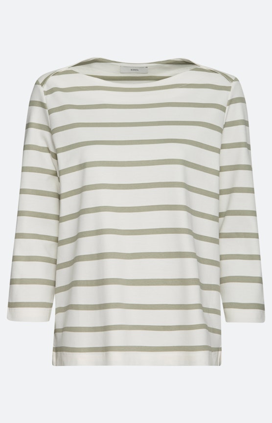 Shirt in streepdessin, grasgroen