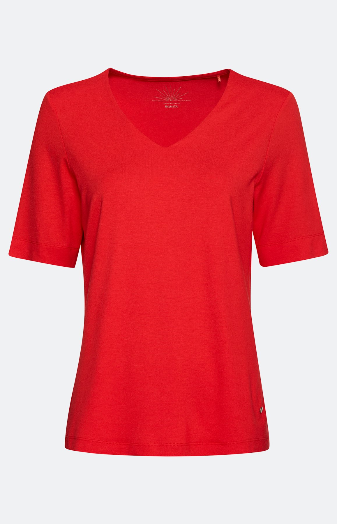 T-shirt met V-hals, rood