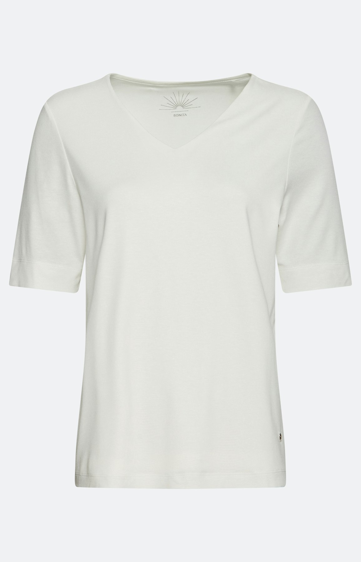 T-shirt met V-hals, wit