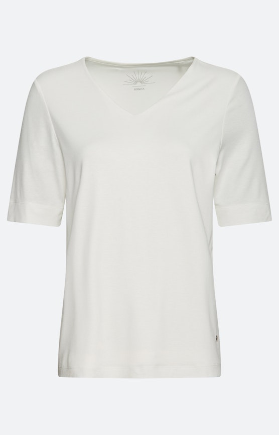 T-shirt met V-hals, wit