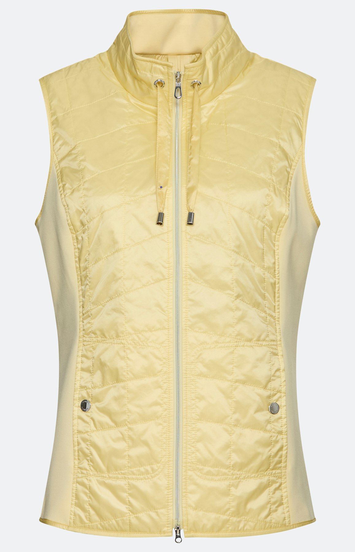 Bodywarmer met gestikte delen, lichtgeel