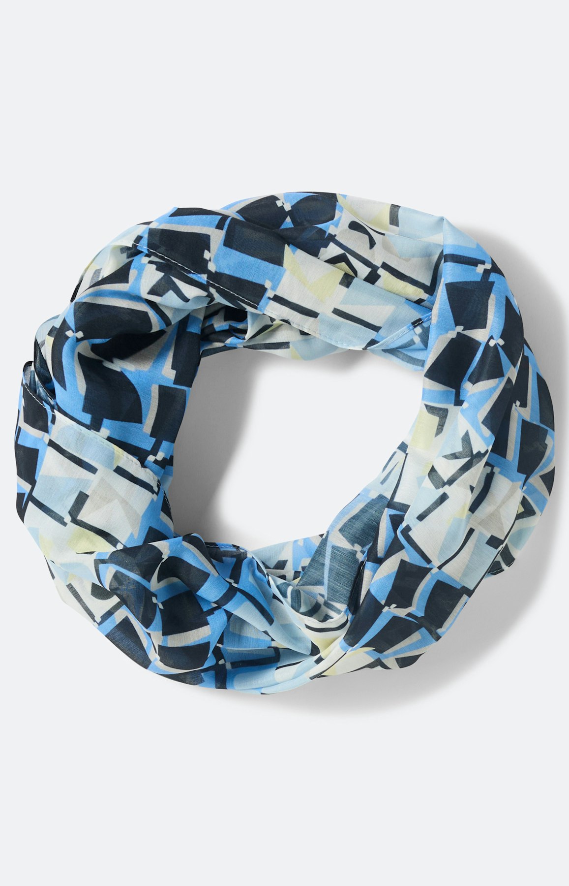 Colsjaal met print all-over, marine