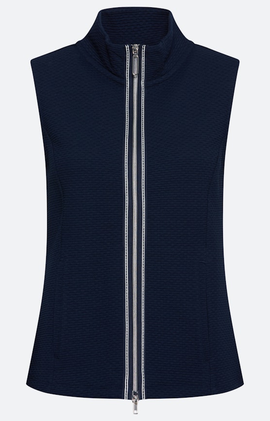 Sweatvest met opstaande kraag, marine