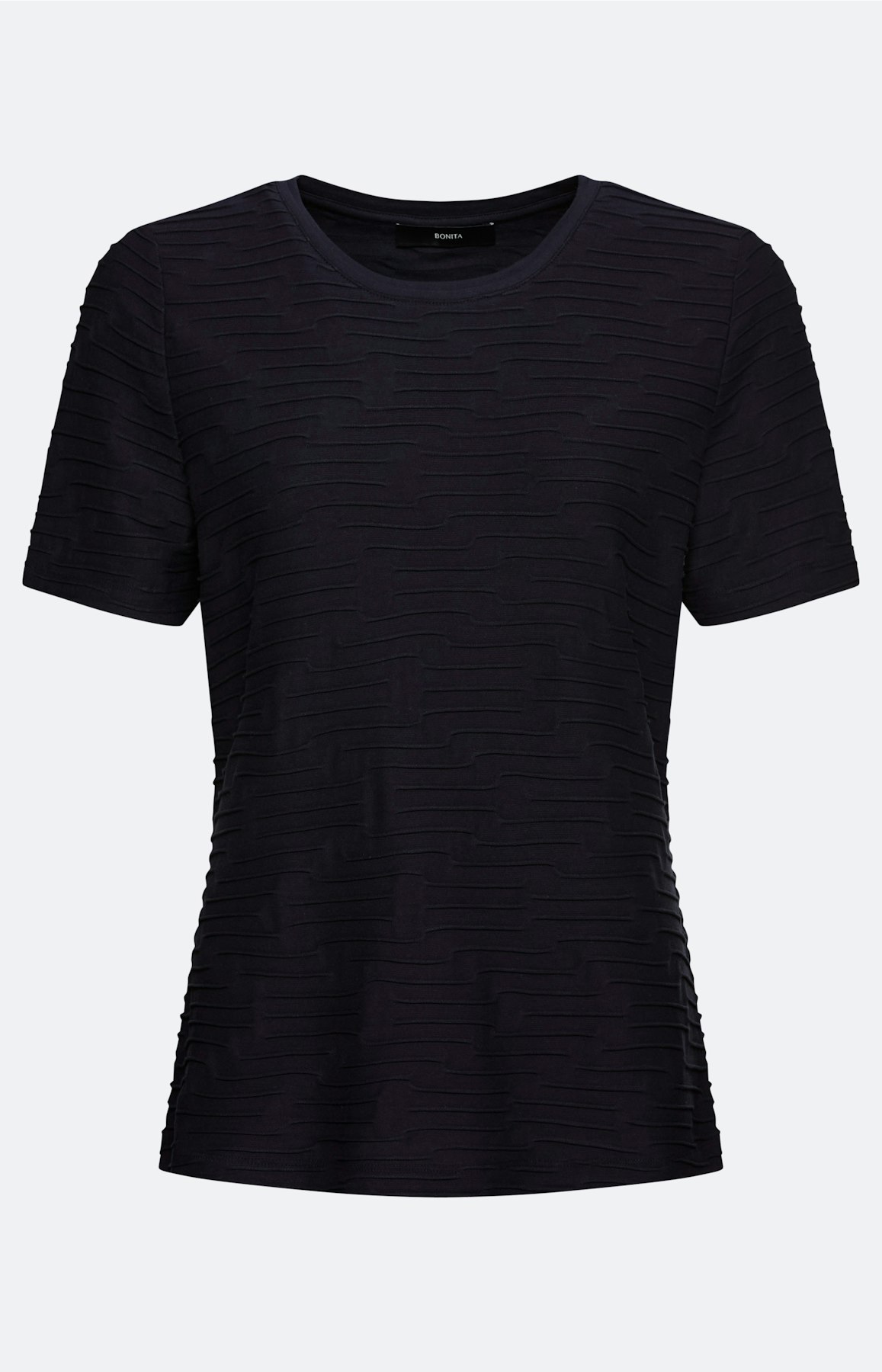 T-shirt met golfstructuur, navy