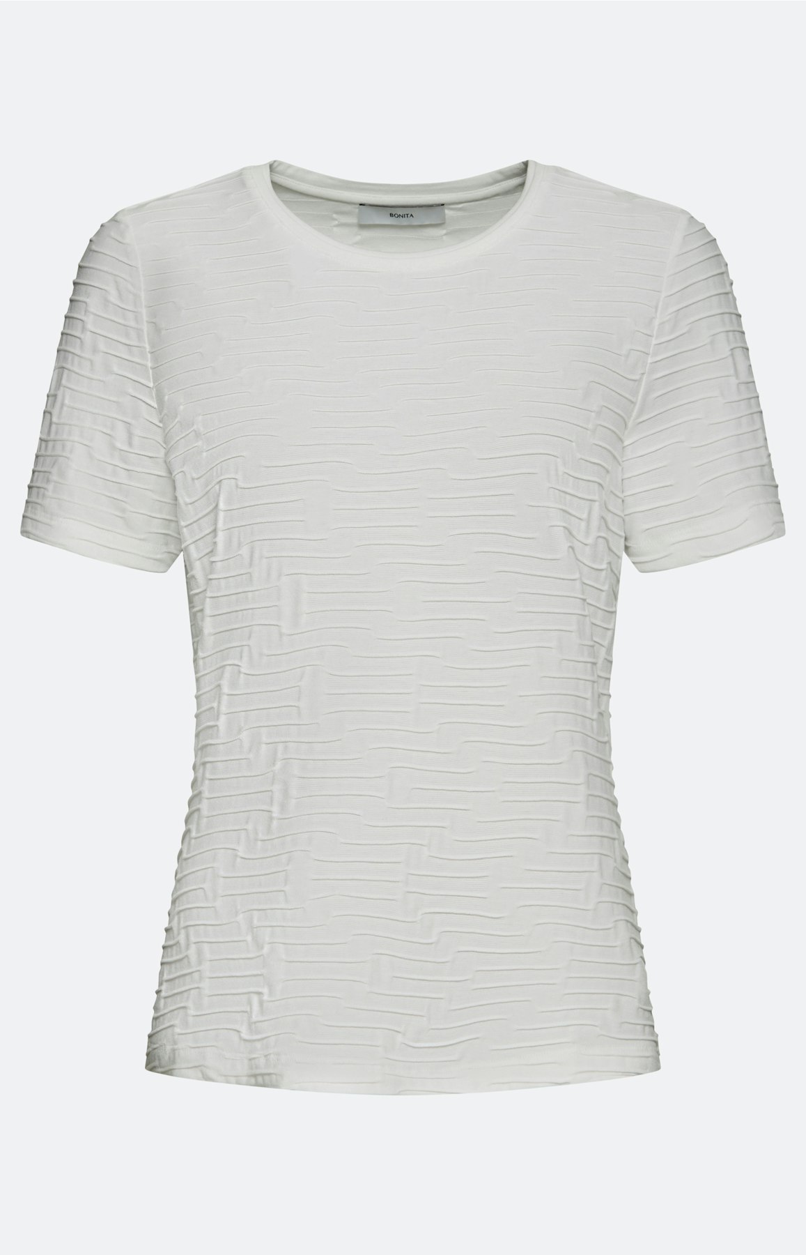 T-shirt met golfstructuur, wit