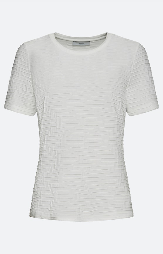 T-shirt met golfstructuur, wit