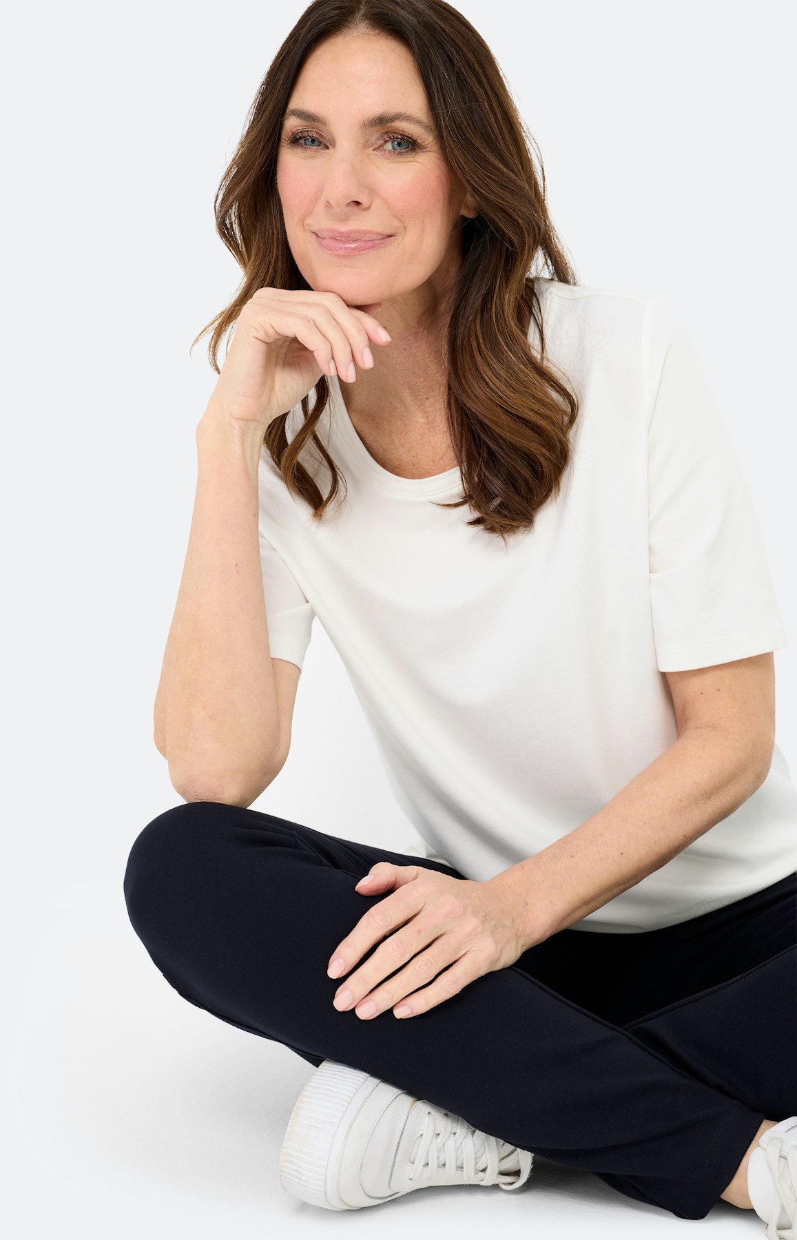 T-shirt met ronde hals, wit