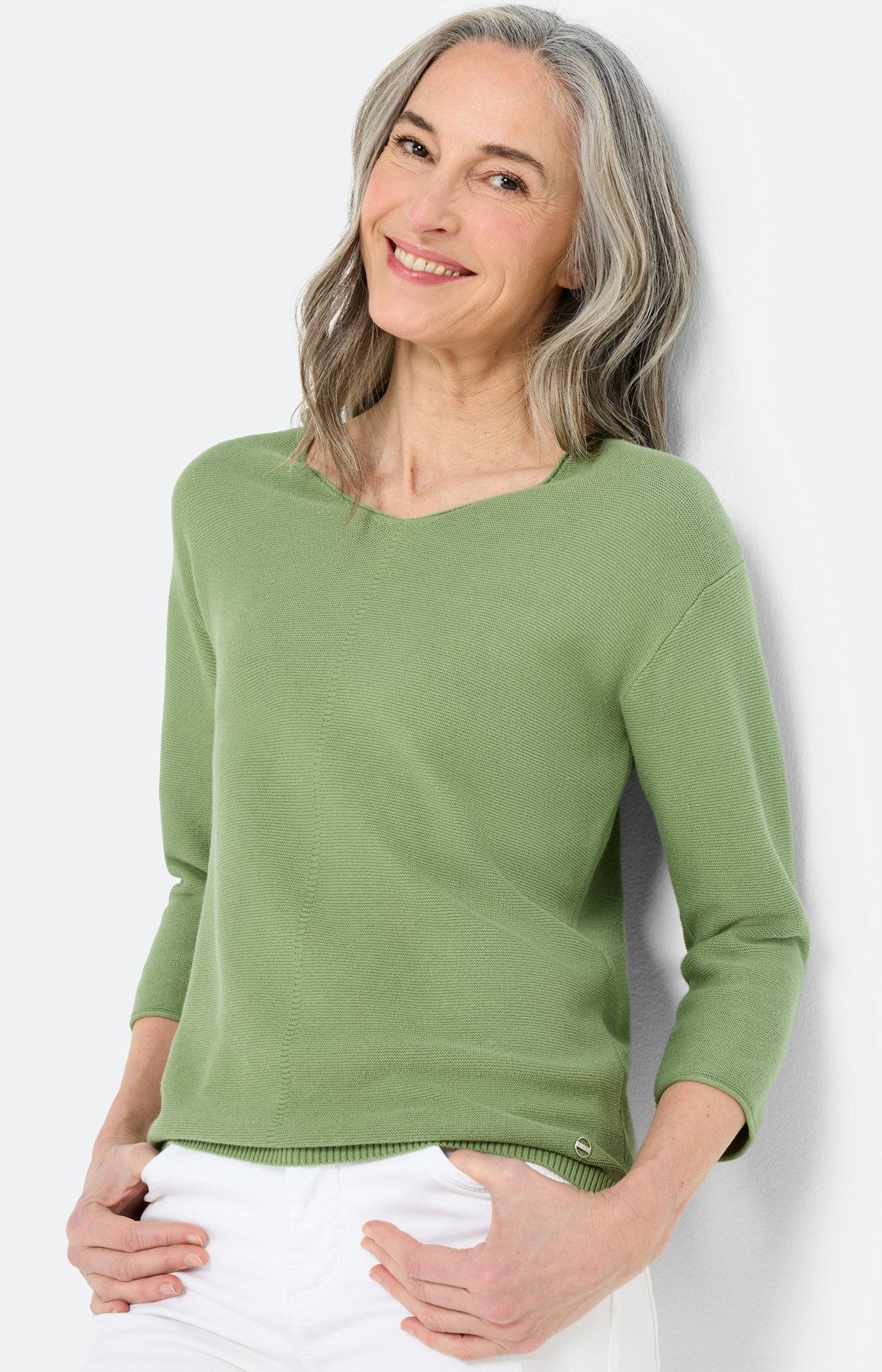 Trui in averechtbreisel, groen