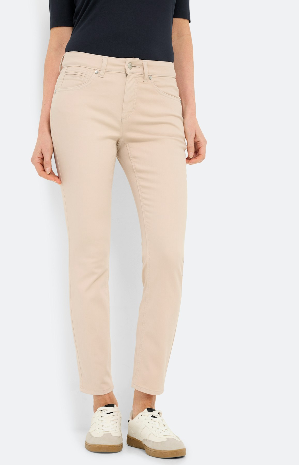 Jeans in slim fit 28 inch, zandkleur