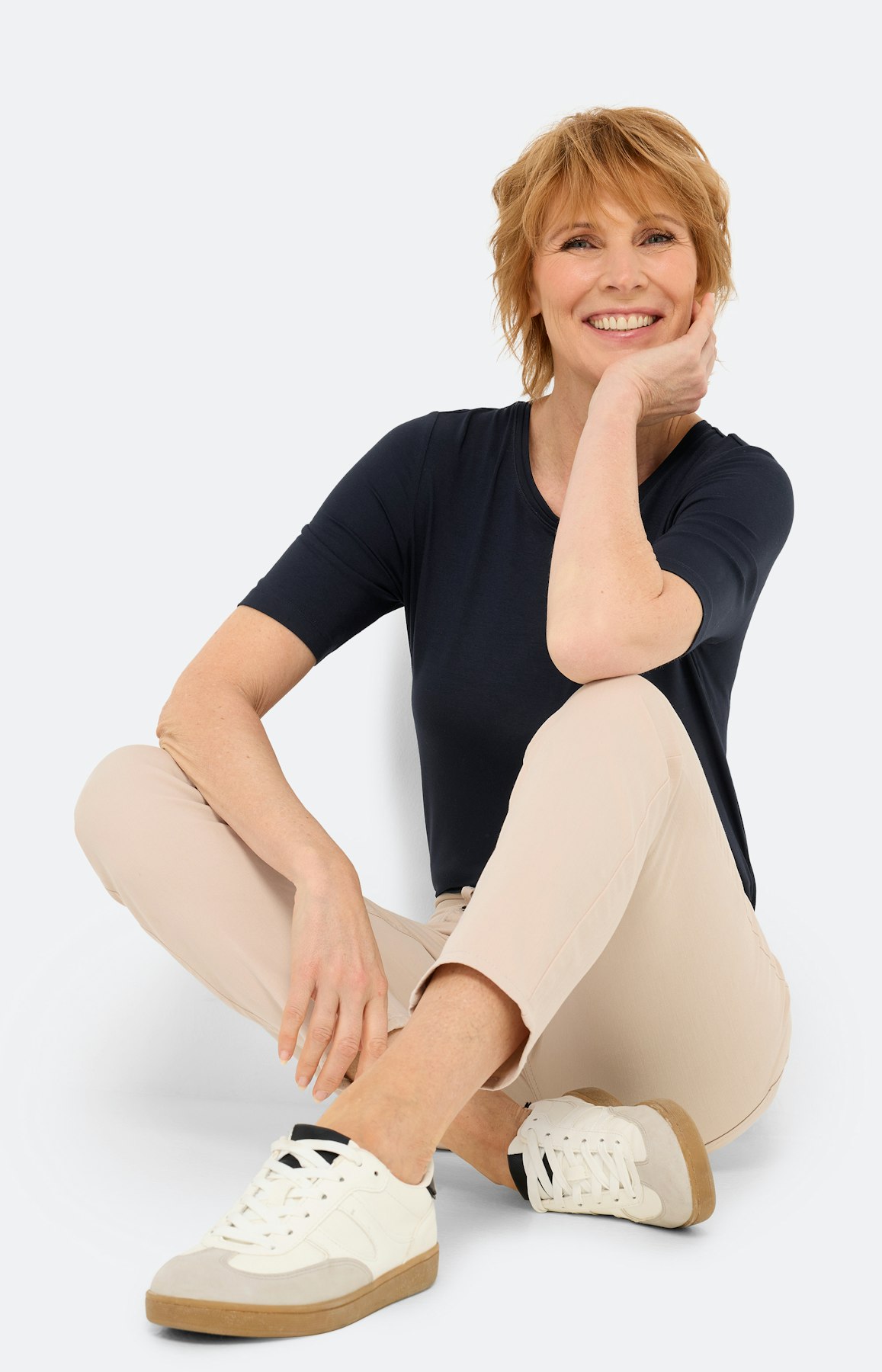 Jeans in slim fit 28 inch, zandkleur