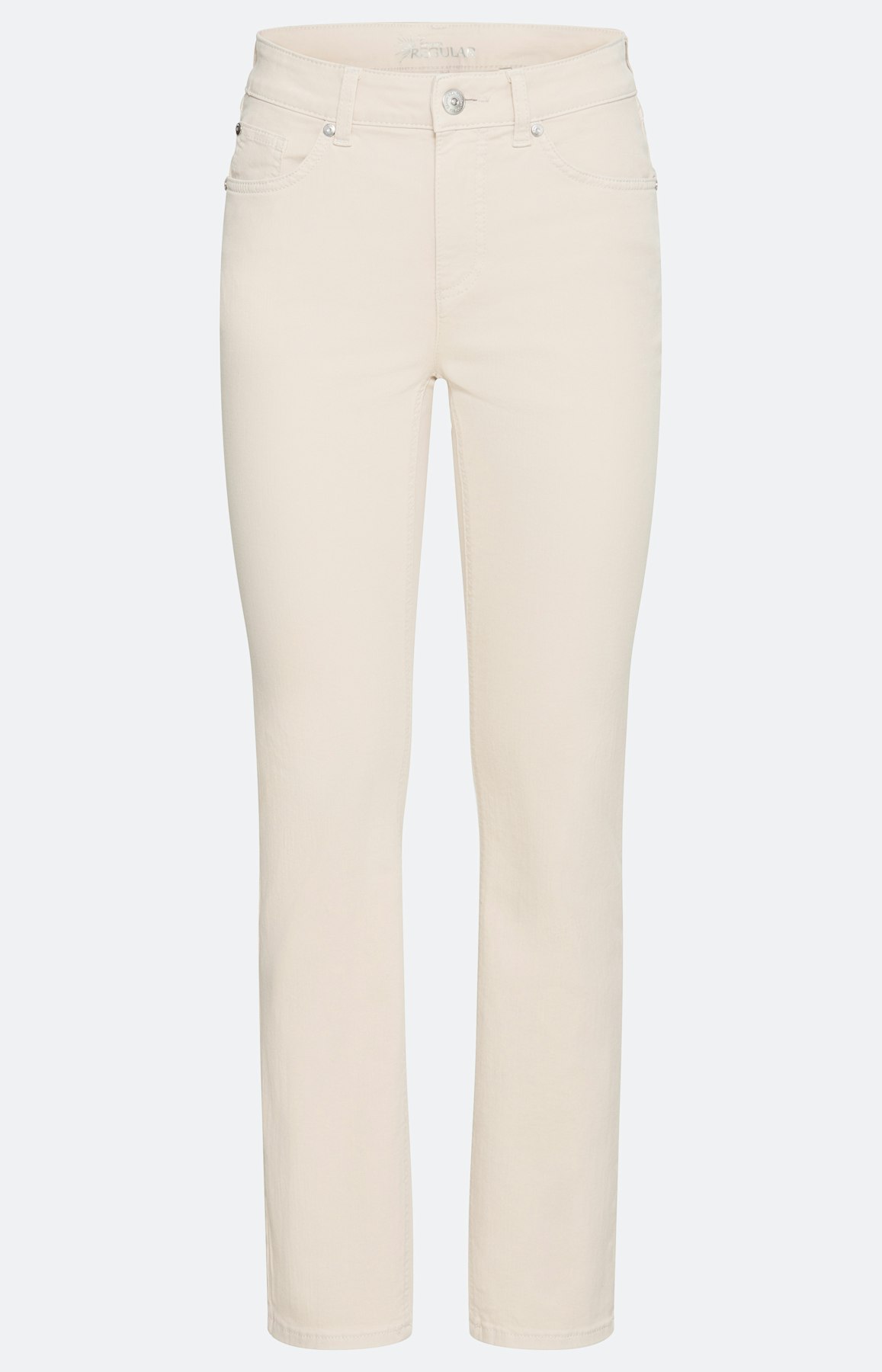 Jeans in regular fit 30 inch, zandkleur