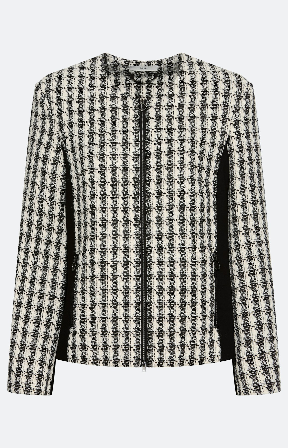 Blazer in Weboptik, schwarz