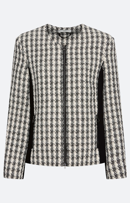 Blazer in Weboptik, schwarz