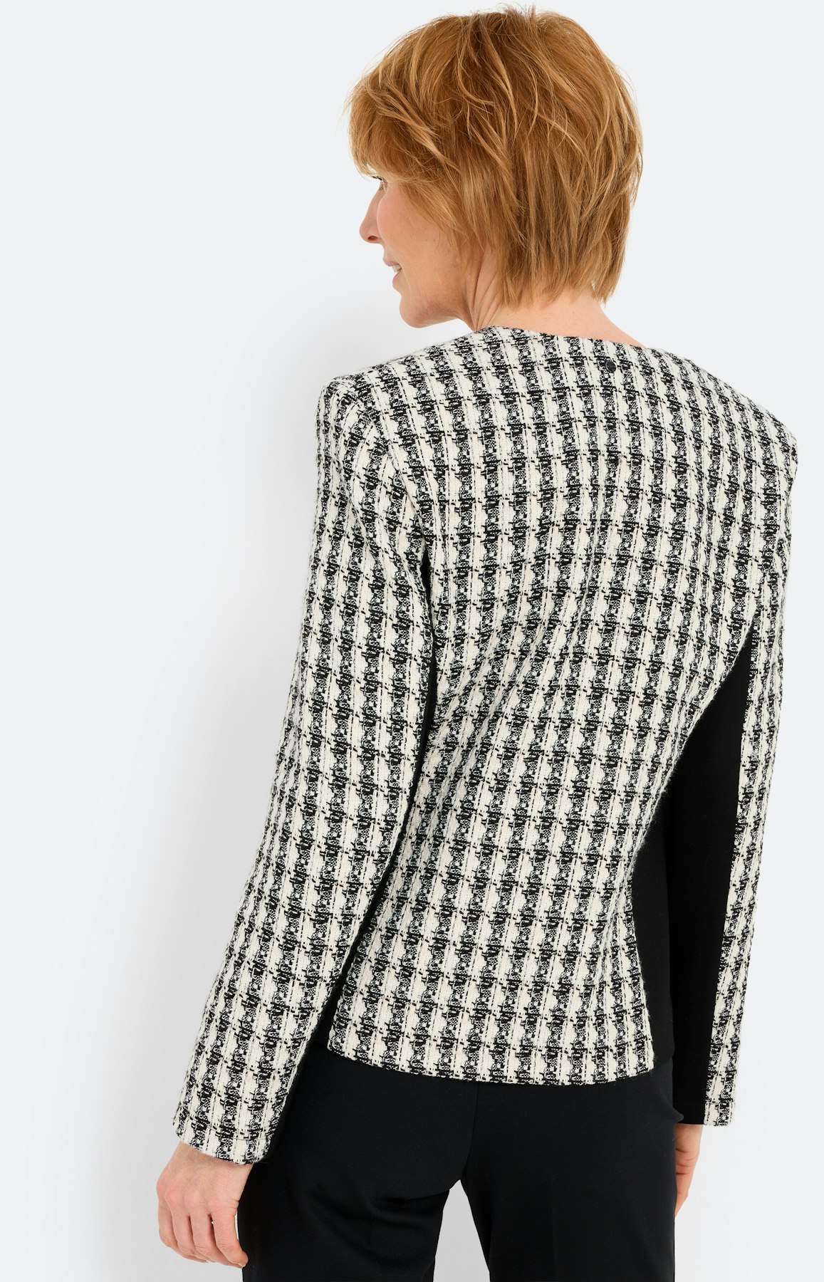 Blazer in Weboptik, schwarz