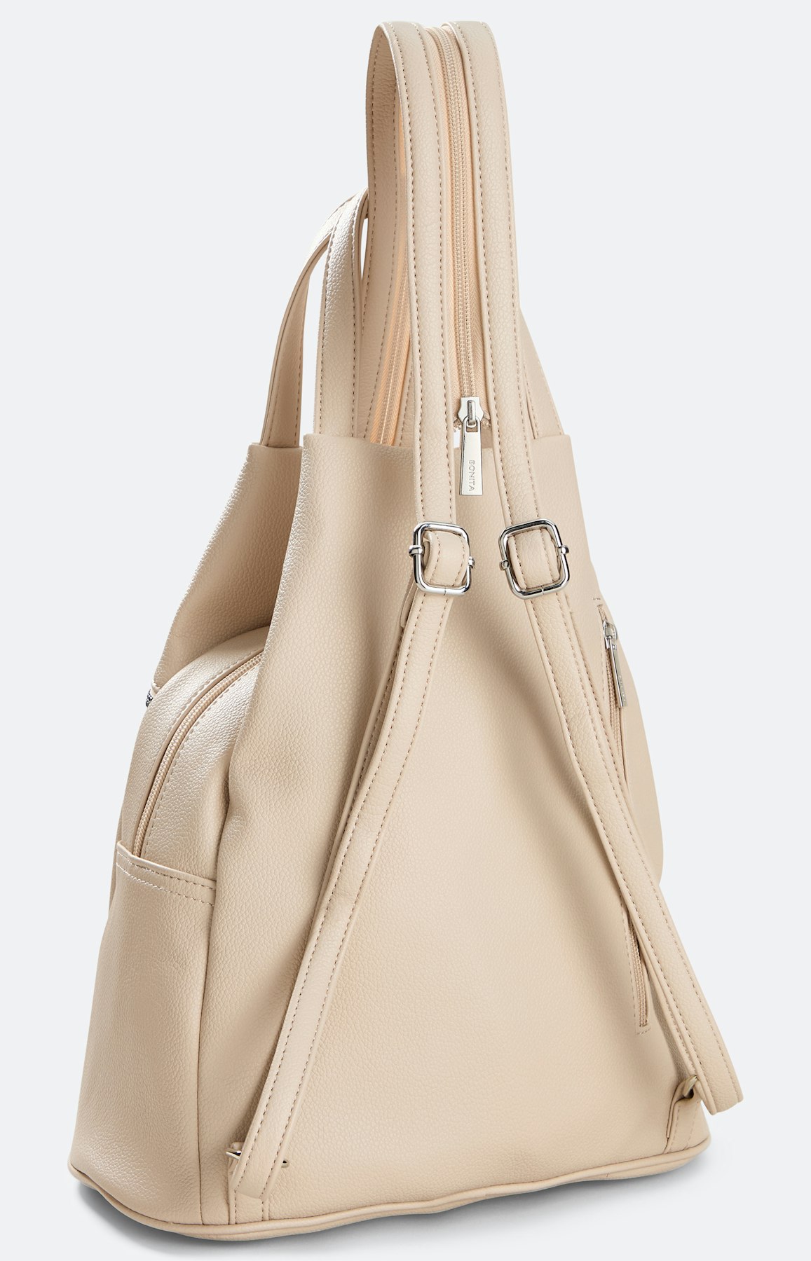 Tas lederen optiek, rugzak beige