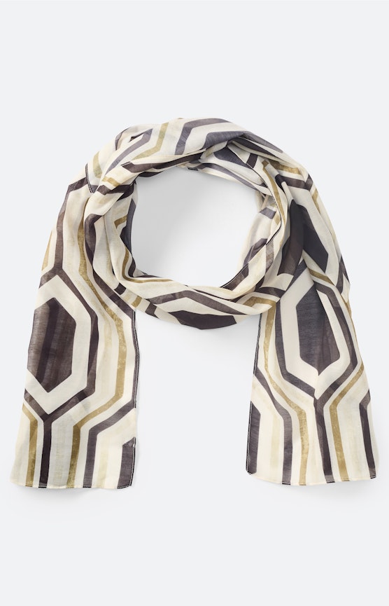 Sjaal met grafisch motief, groen