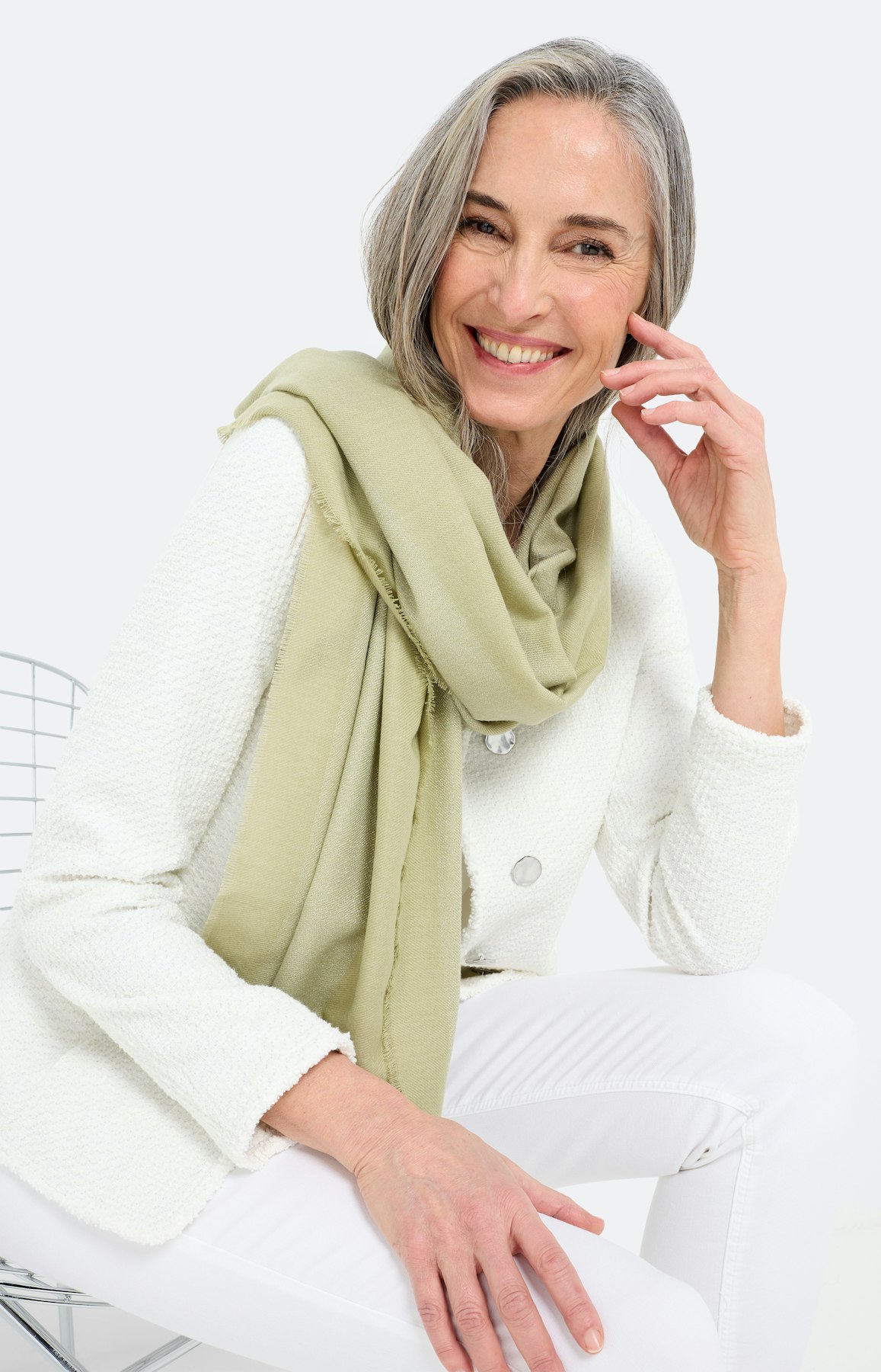 Sjaal met glittereffect, pistache