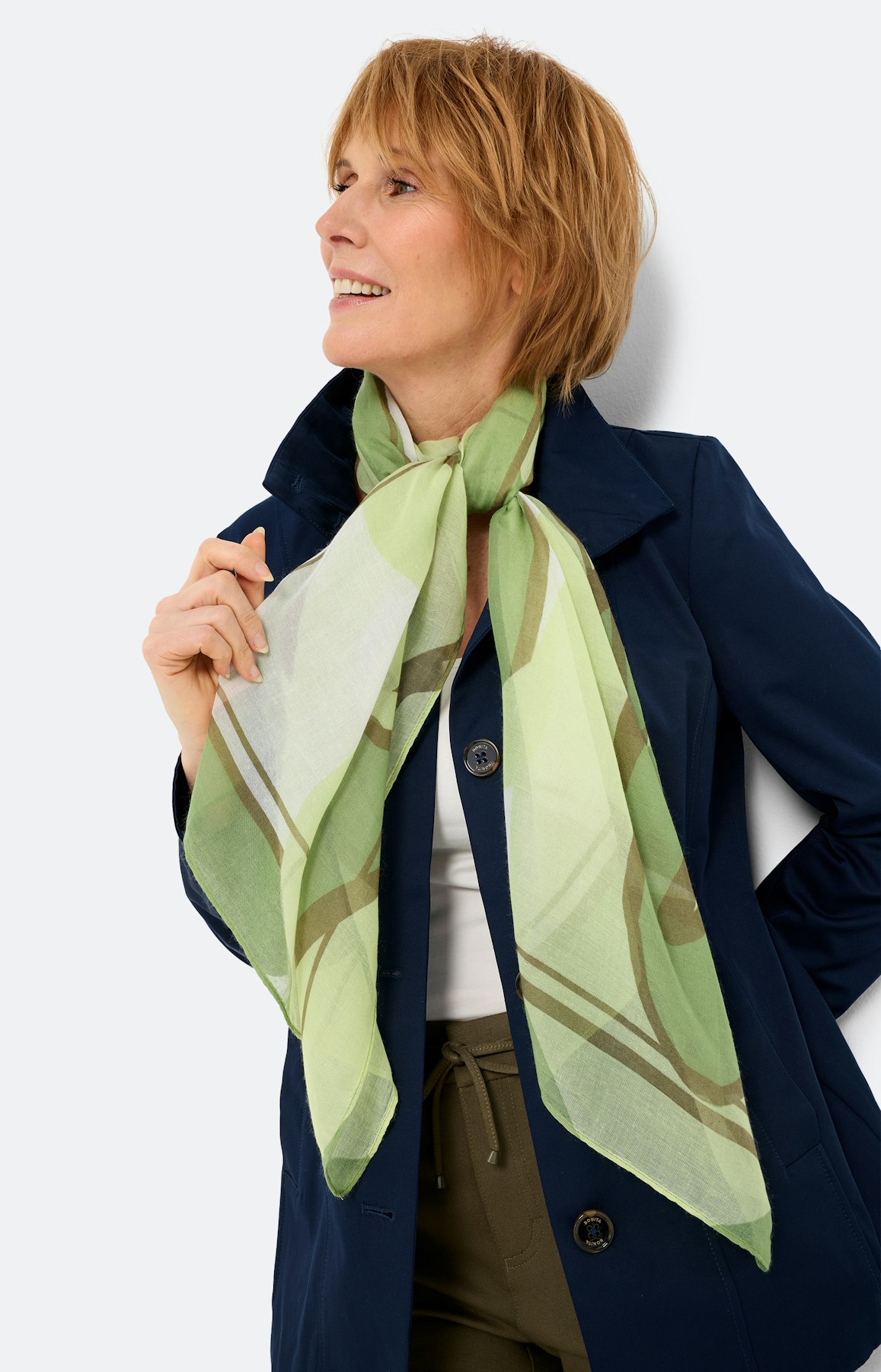 Sjaal met bloemenprint, groen