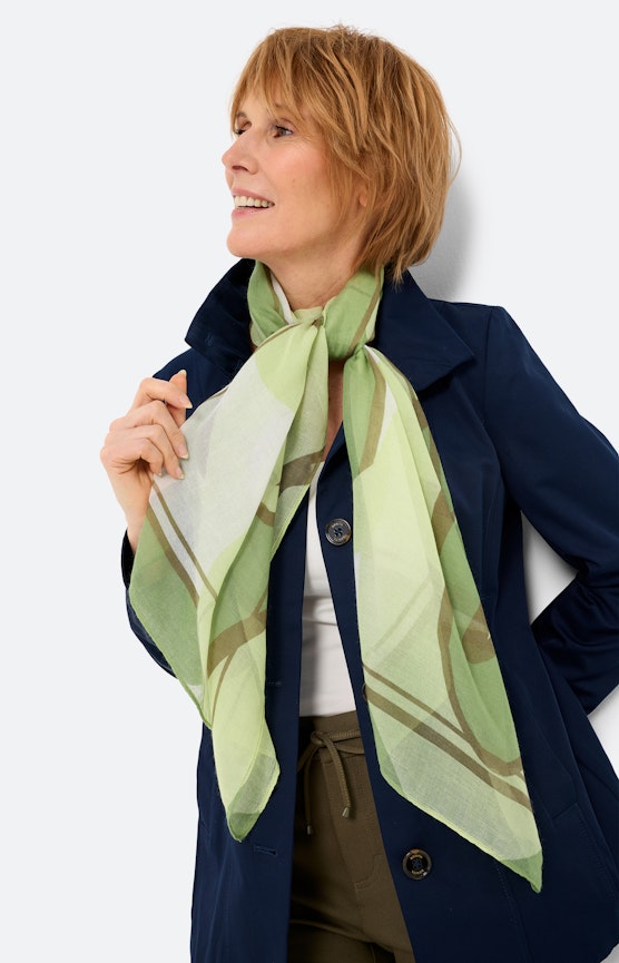 Sjaal met bloemenprint, groen