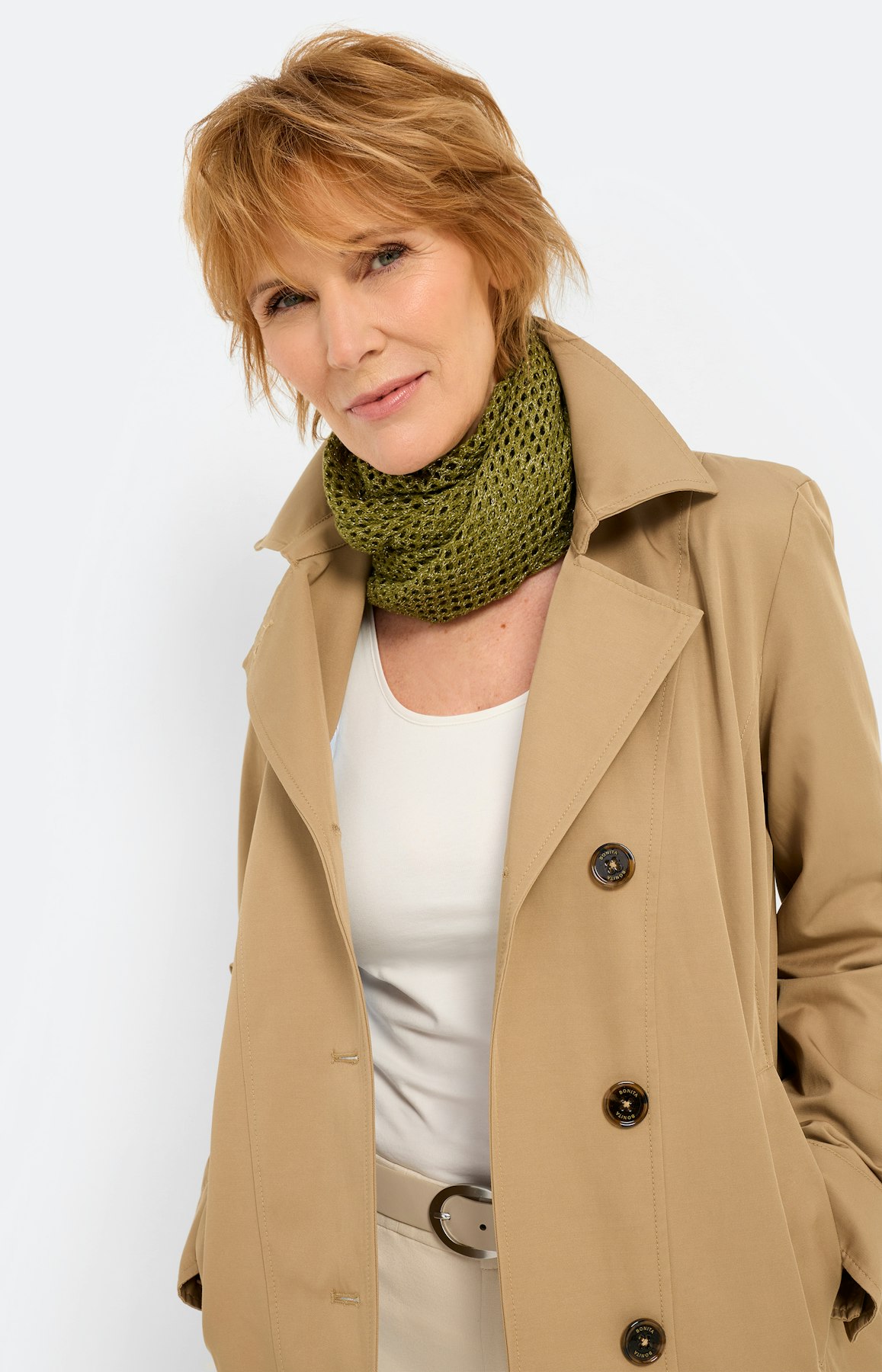 Sjaal met ajourmotief, olijf