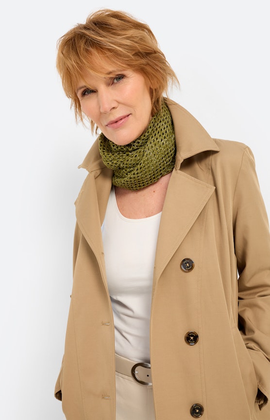 Sjaal met ajourmotief, olijf