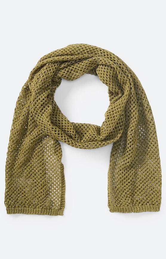 Sjaal met ajourmotief, olijf