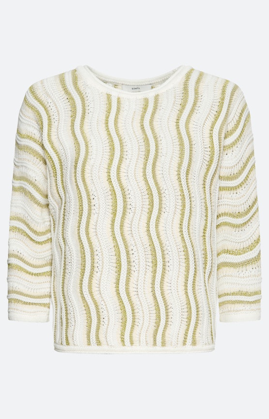 Trui met golfmotief, pistache