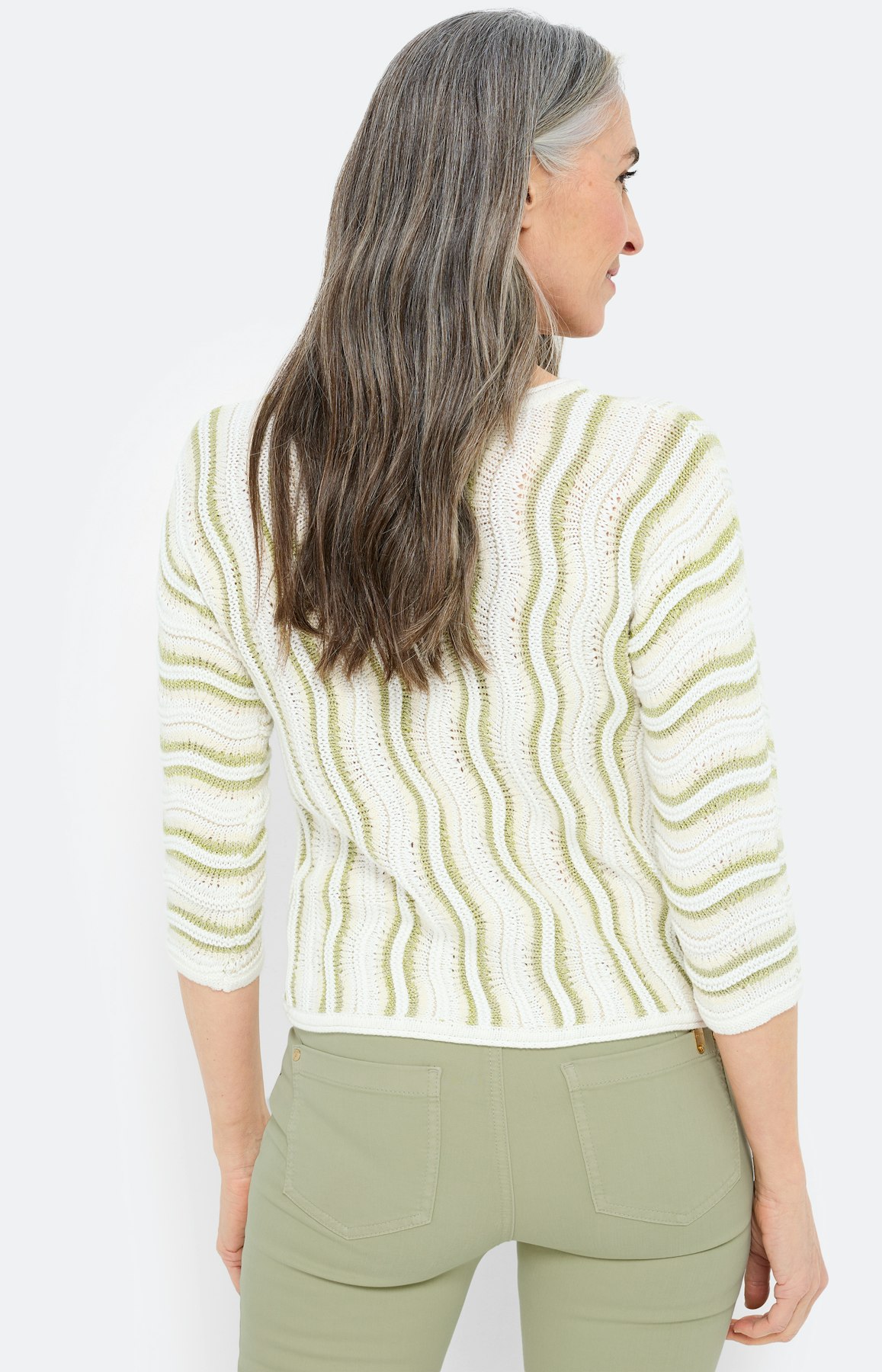 Trui met golfmotief, pistache