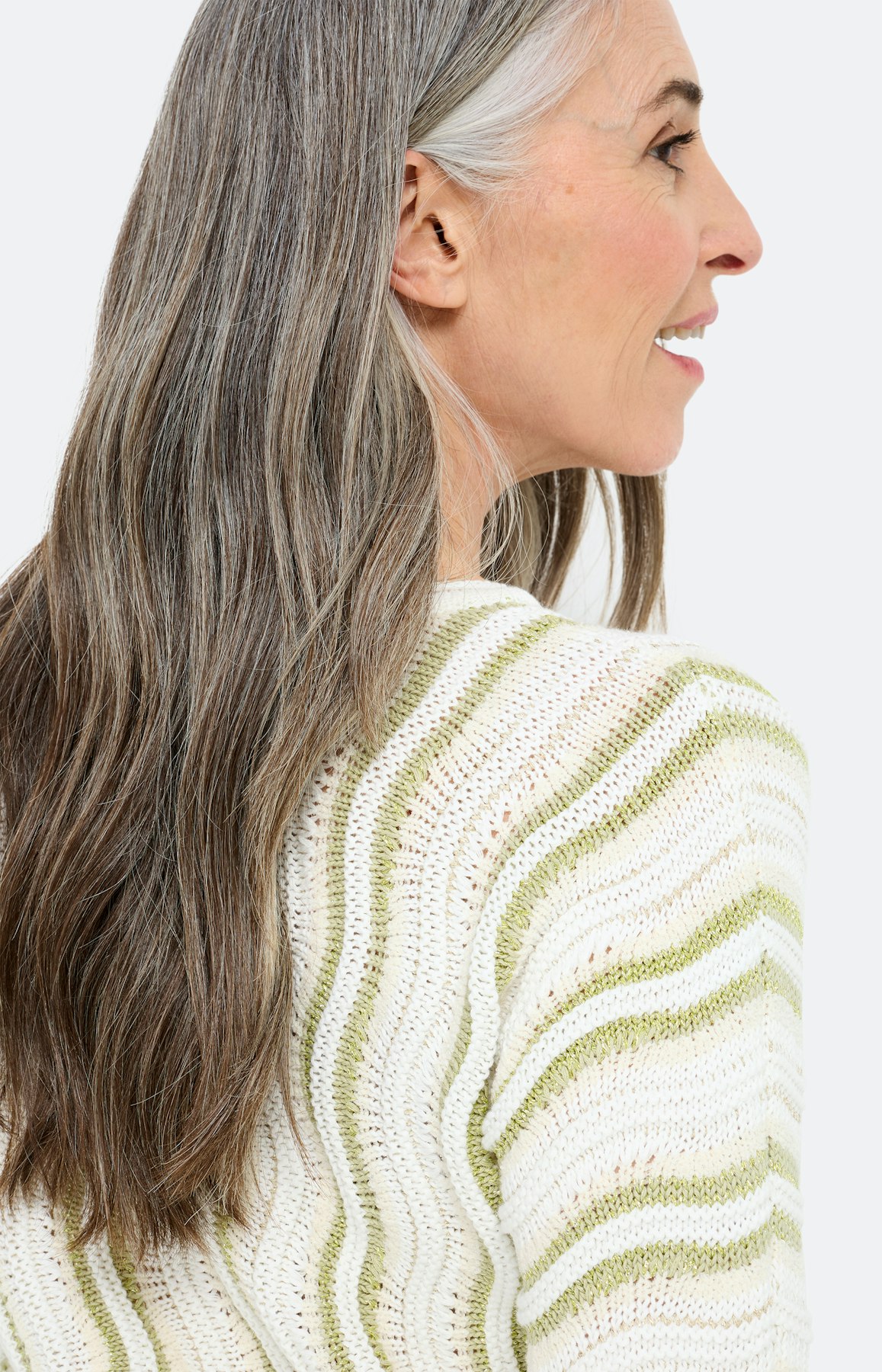 Trui met golfmotief, pistache