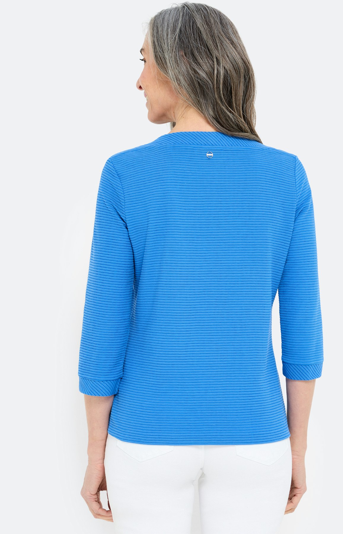Sweatshirt met ribbelstructuur, royal