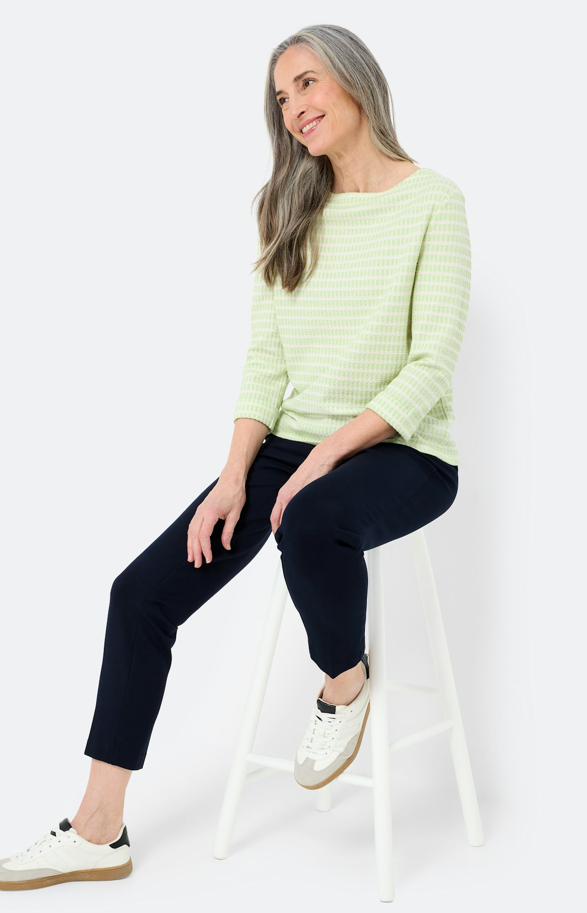 Sweatshirt met structuur, limoen