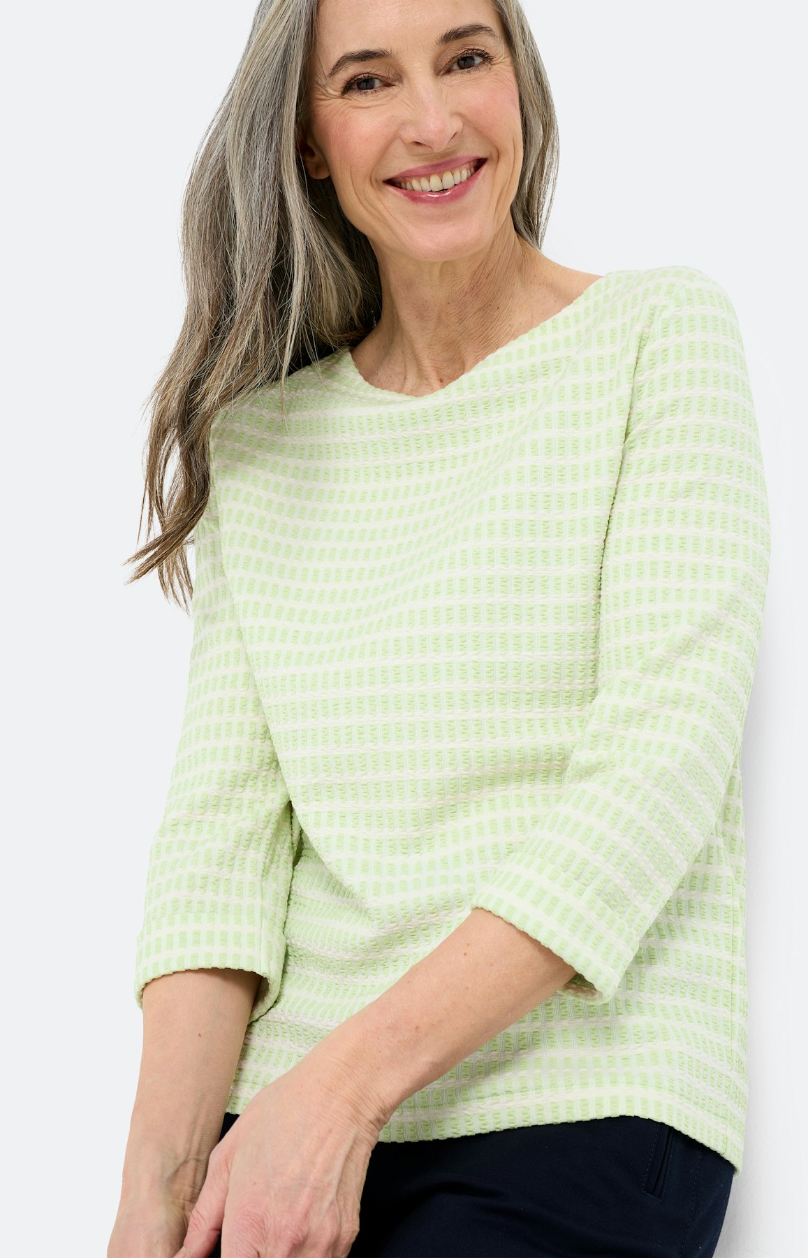 Sweatshirt met structuur, limoen