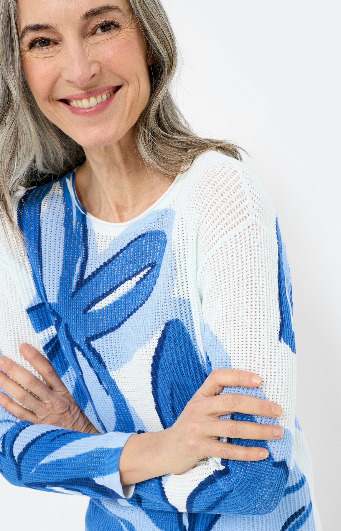 Trui met ajourmotief, royal