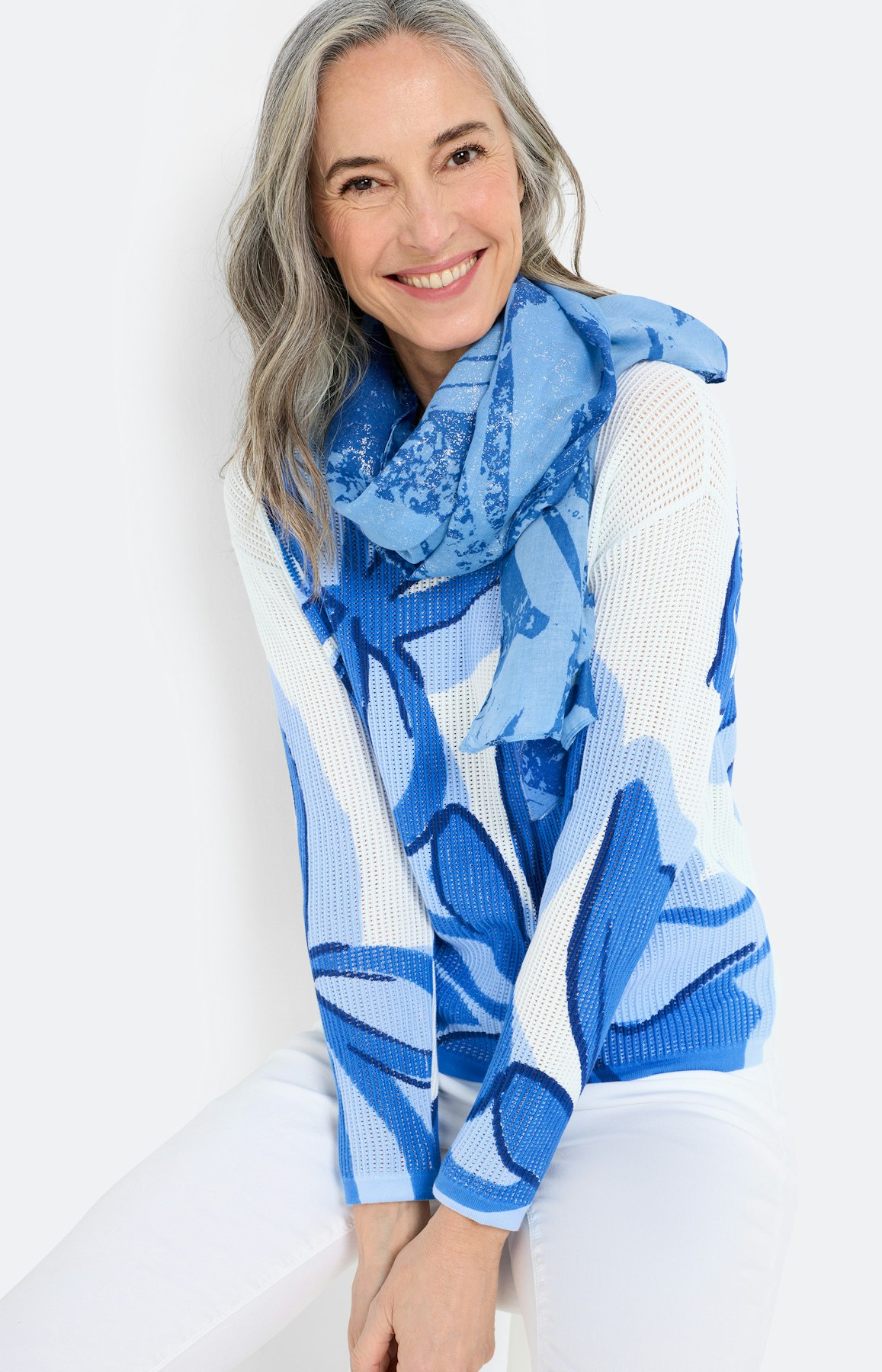 Trui met ajourmotief, royal