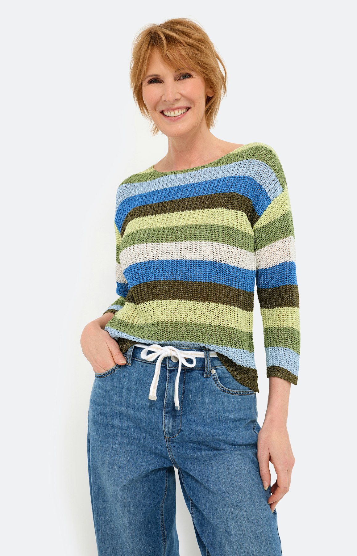 Trui met streepdessin, groen