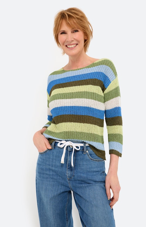 Trui met streepdessin, groen